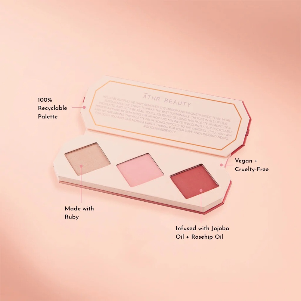 Aether Beauty Crystal Charged Ruby Cheek Blush Highlighter Palette